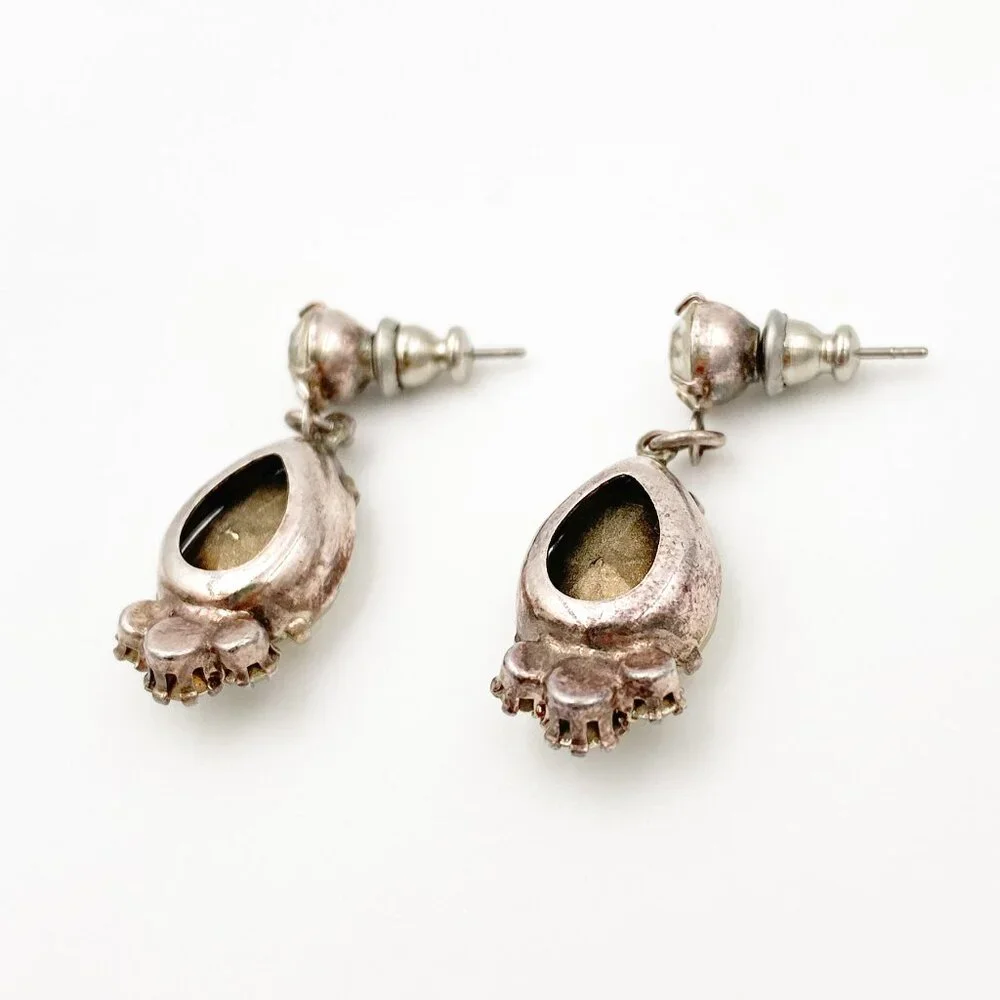 VINTAGE (Y2K) | Crystal & Rhinestone Teardrop Necklace + Earrings Set - Picture 13 of 15